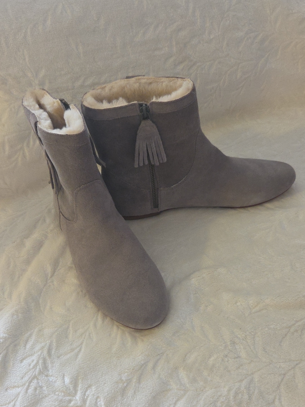 JOIE DOVE GRAY SUEDE BOOTS